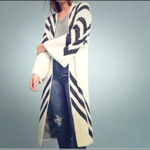 Anthropologie Sleeping on Snow Chevron Kimono Duster